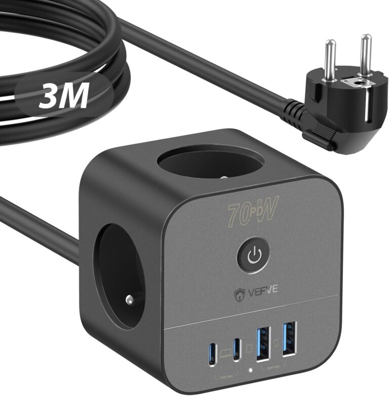Chargeur Rapide 70W : Le Multiprise Cube 7-en-1 qui Déchire!
