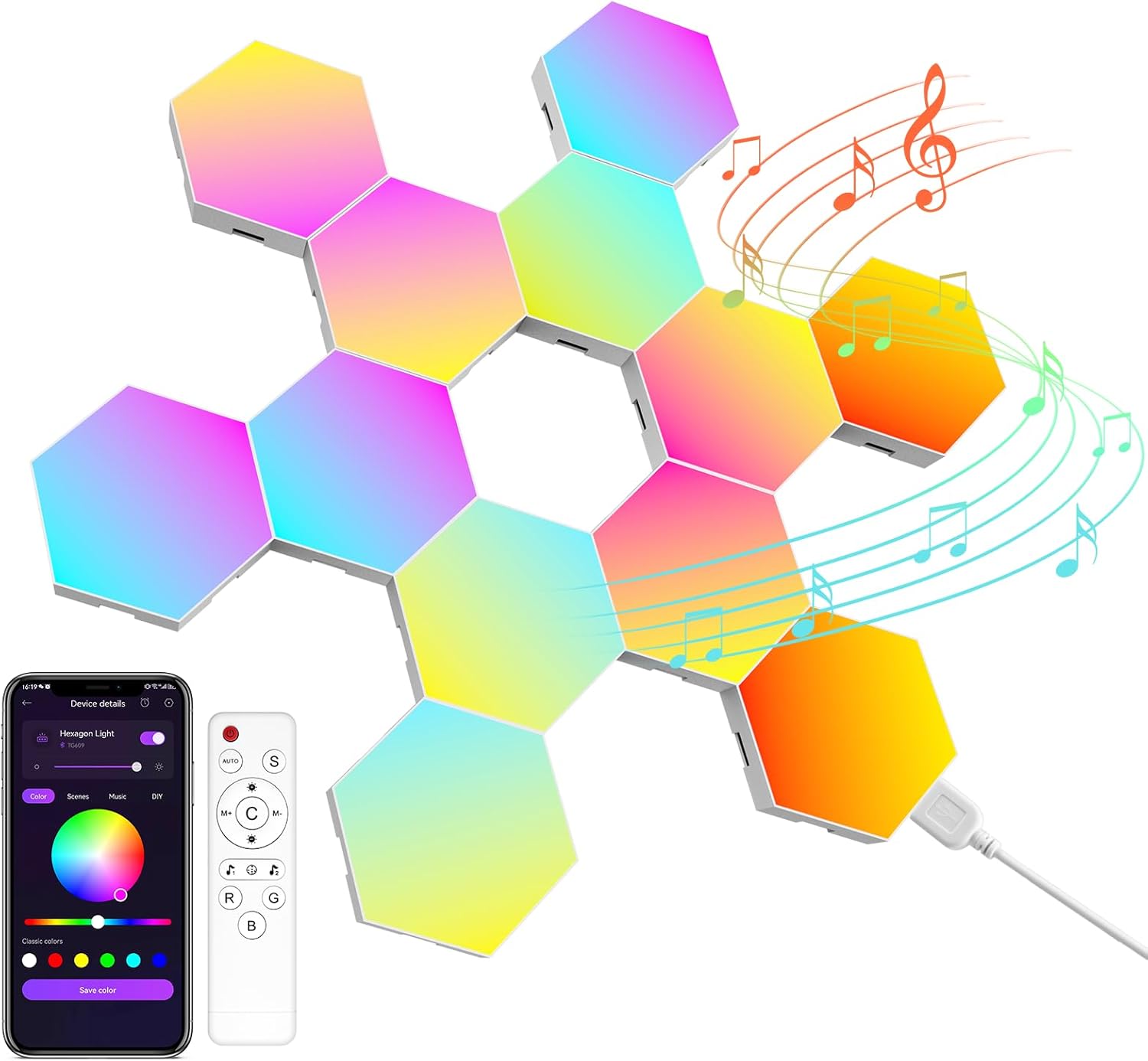 Illuminez Votre Setup : Les Meilleures Lampes Hexagonales LED RGB à Synchronisation Musicale !