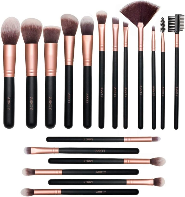 Les Meilleurs Pinceaux de Maquillage : 18 PCS en Rose Doré pour un Teint Parfait!