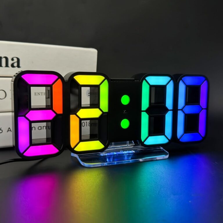 Réveil LED Multicolore : Votre Horloge Murale 14 en 1 pour un Style de Vie Énergique!