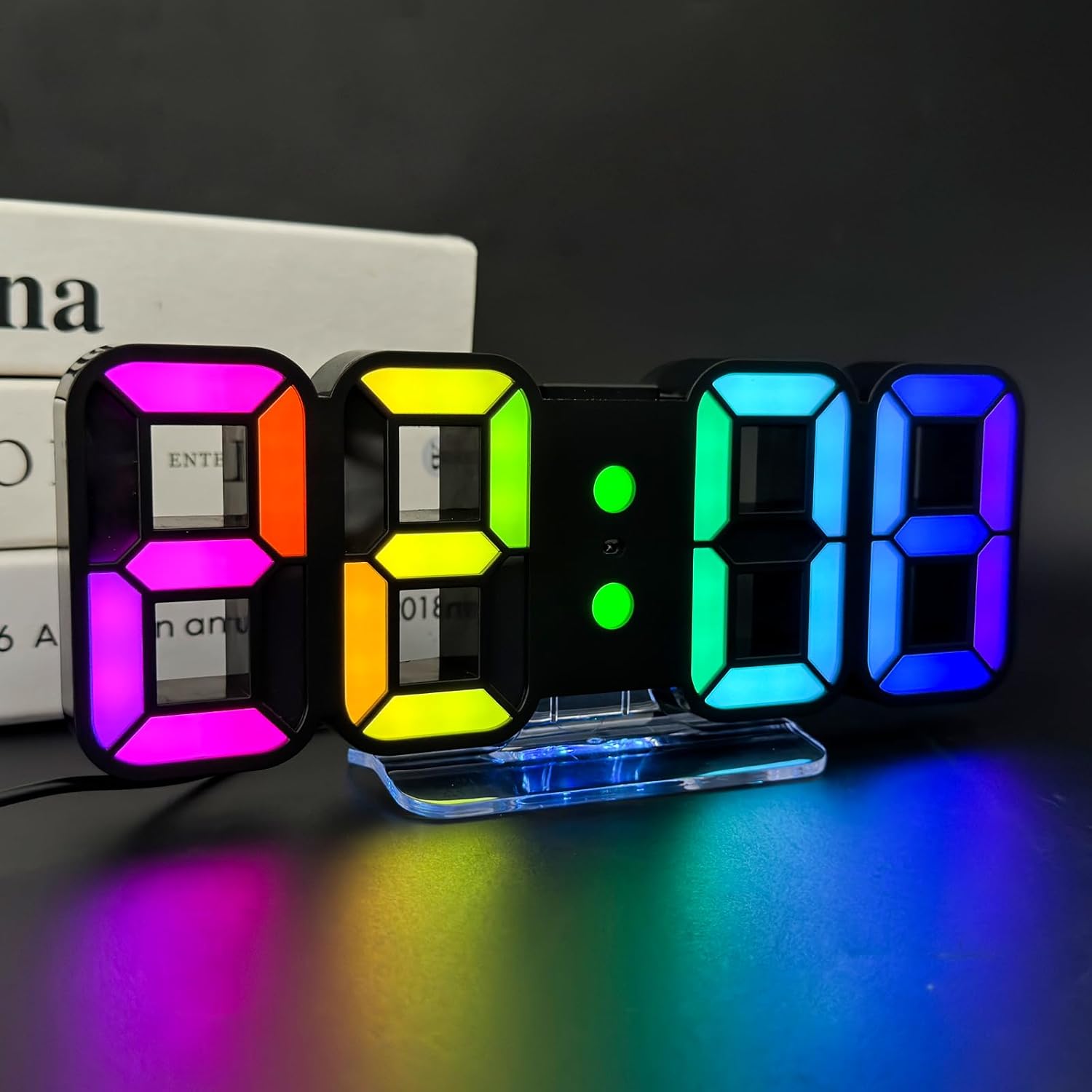 Réveil LED Multicolore : Votre Horloge Murale 14 en 1 pour un Style de Vie Énergique!