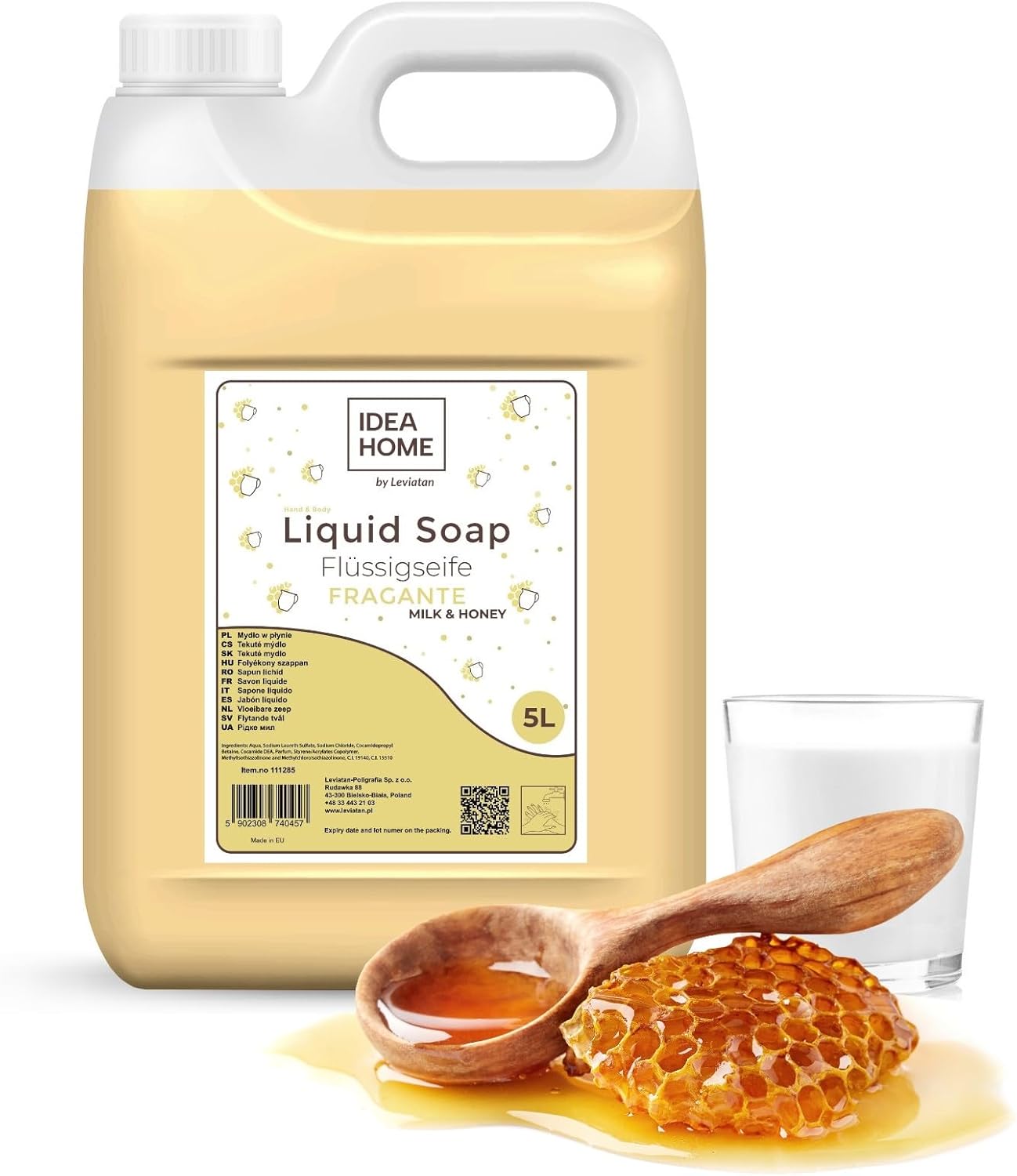 Savon Doux MAINS : Le Meilleur Recharge 5L au Lait et Miel!