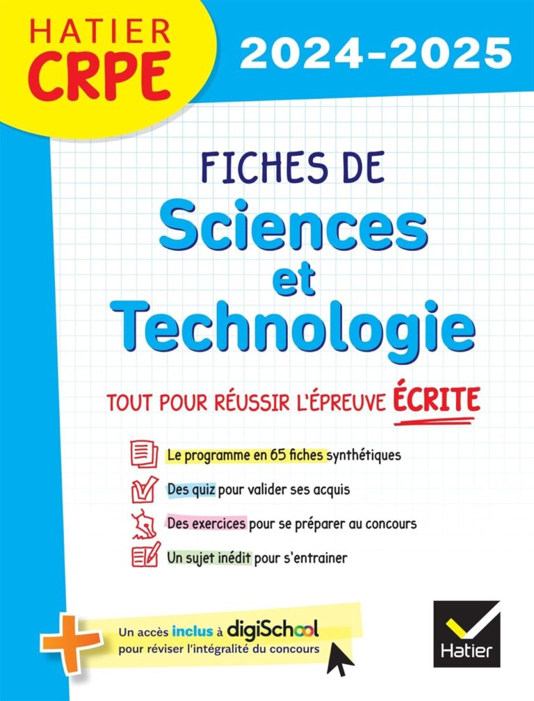 CRPE 2026 : Les Fiches Incontournables en Sciences et Techno pour Briller !