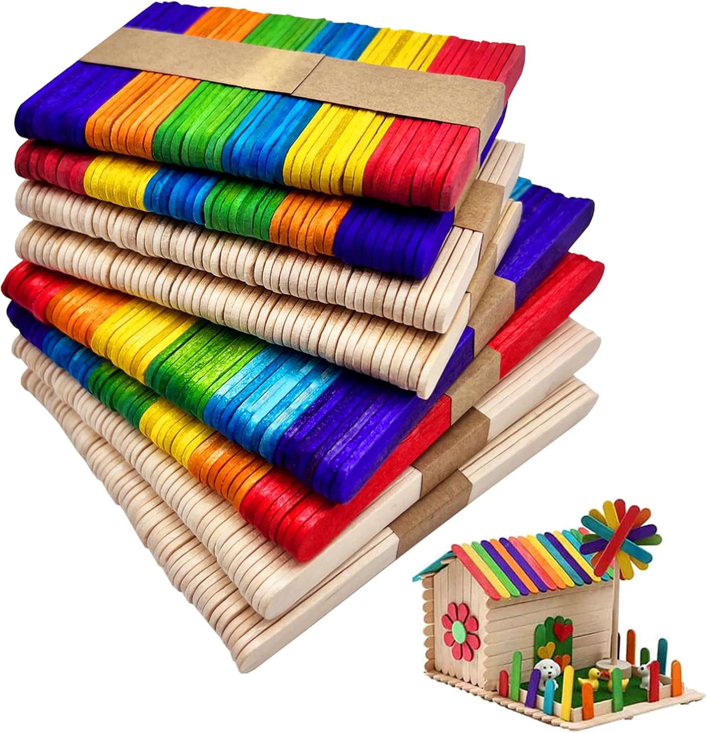 Les Meilleurs Bâtons de Bois Colorés : 400 Pièces Pour Vos Créations Fun!
