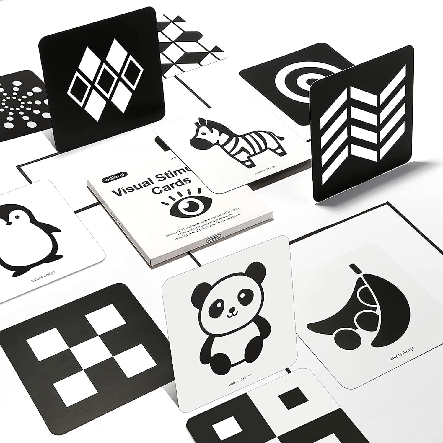 Boostez le Cerveau de Bébé avec les Cartes Flash Noir et Blanc Beiens!