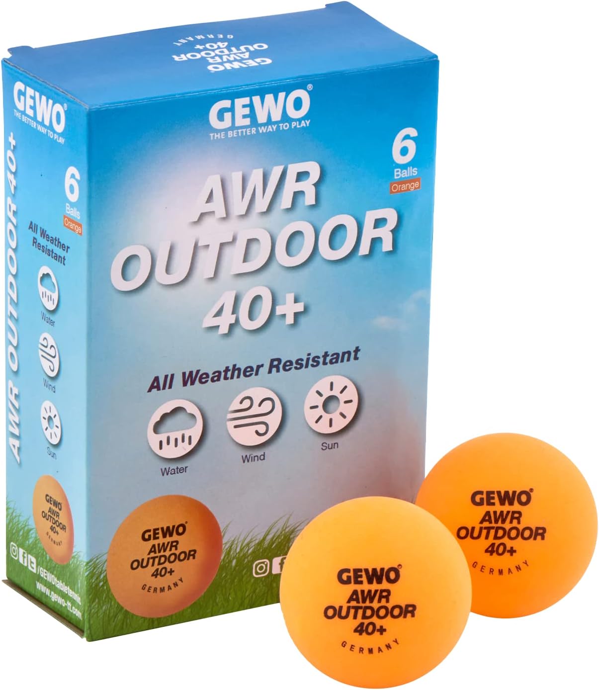 Les Meilleures Balles de Tennis de Table pour Extérieur : GEWO AWR 40+ en Plastique Hydrofuge !