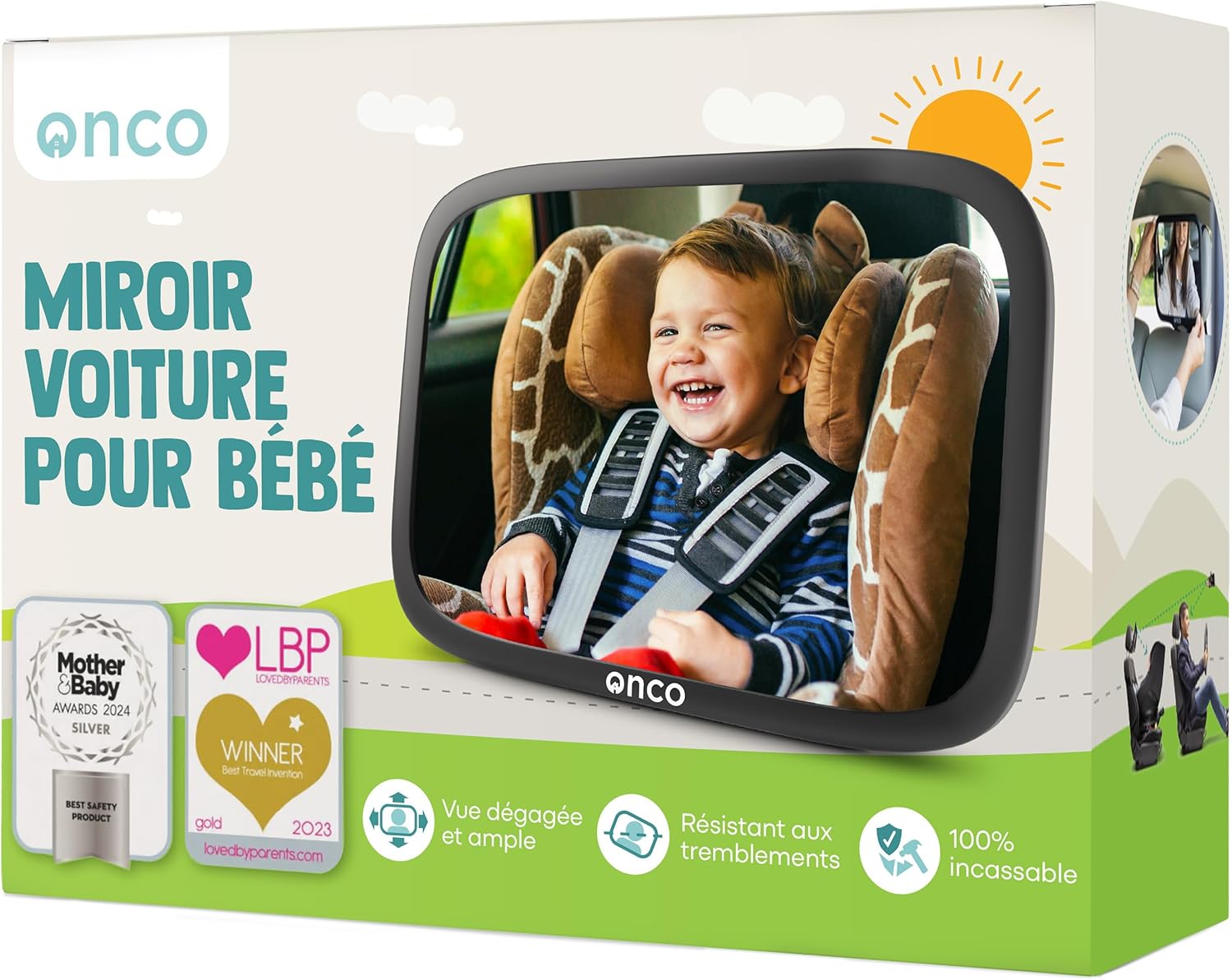 Onco Miroir Bébé : Votre Meilleur Compagnon de Voyage en Voiture !