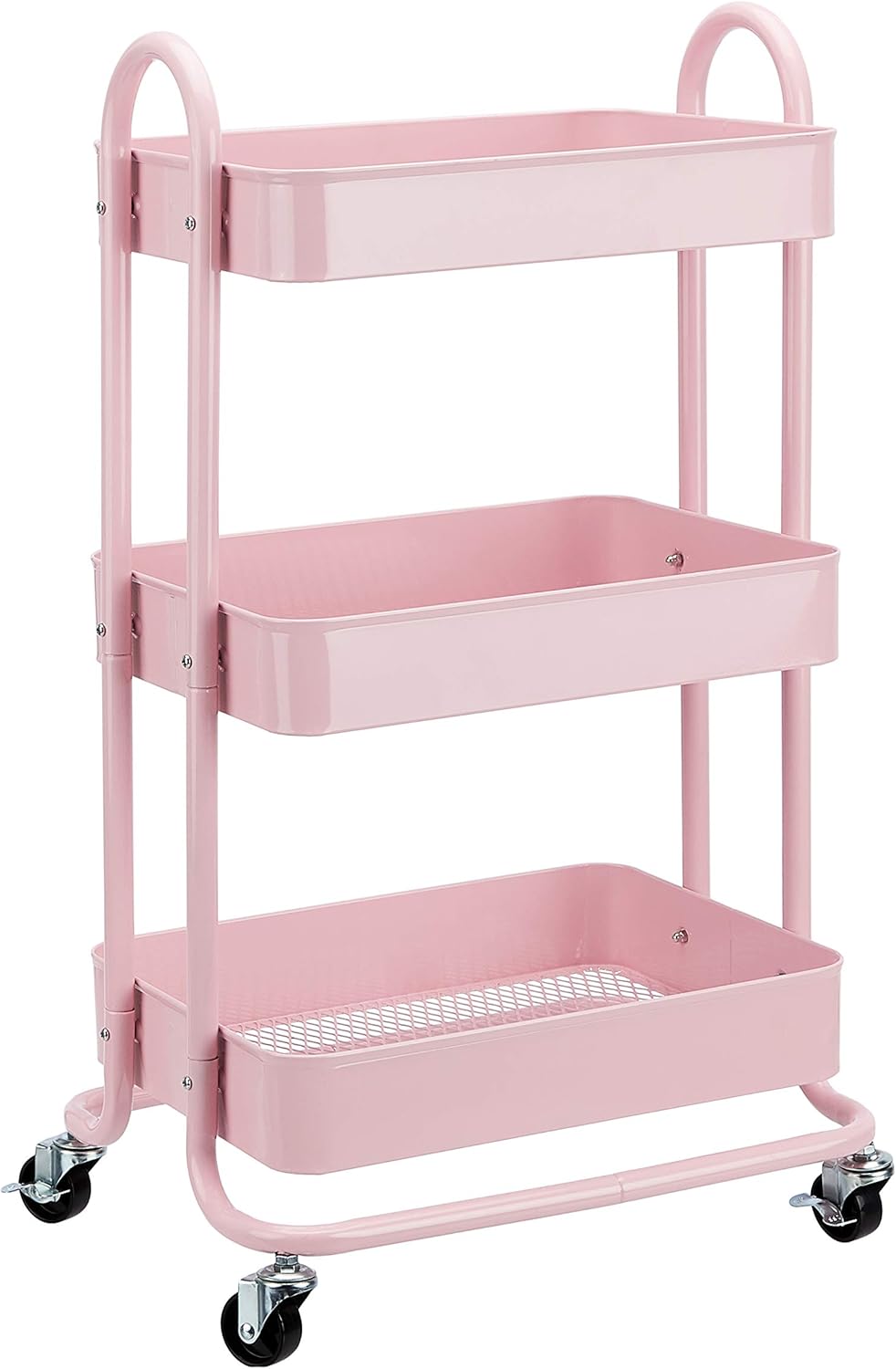 Organisez avec Style : Le Chariot de Rangement Rose Poudré d'Amazon Basics!